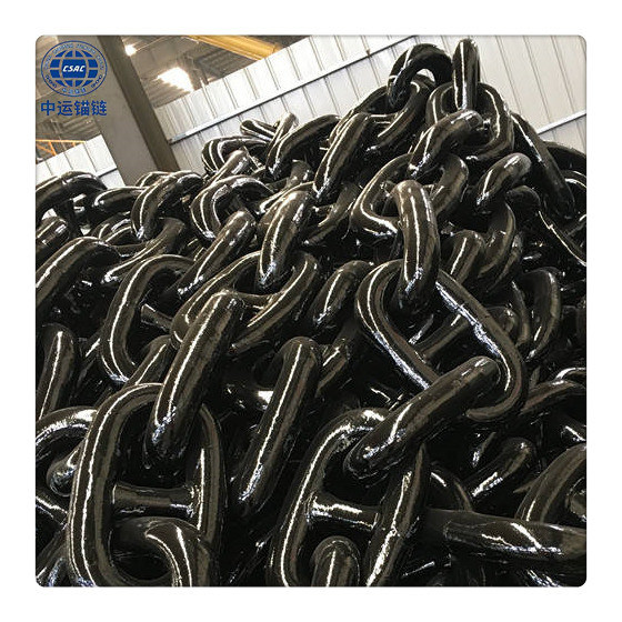 In Stock 81MM Grade U3 Stud Link Anchor Chain With Certificate Black