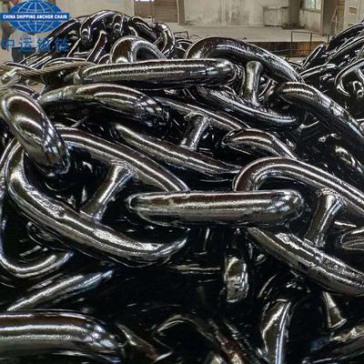 92MM Grade U3 Stud Link Anchor Chain With NK Cert. Black Painted In Stock