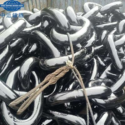 102MM Grade U3 Studlink Anchor Chain With NK Cert. Black Painted In Stock